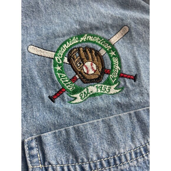 Port Authority Men's Blue Button-Up Shirt Cotton Denim Long Sleeve Size XL (C-3) - Picture 5 of 9